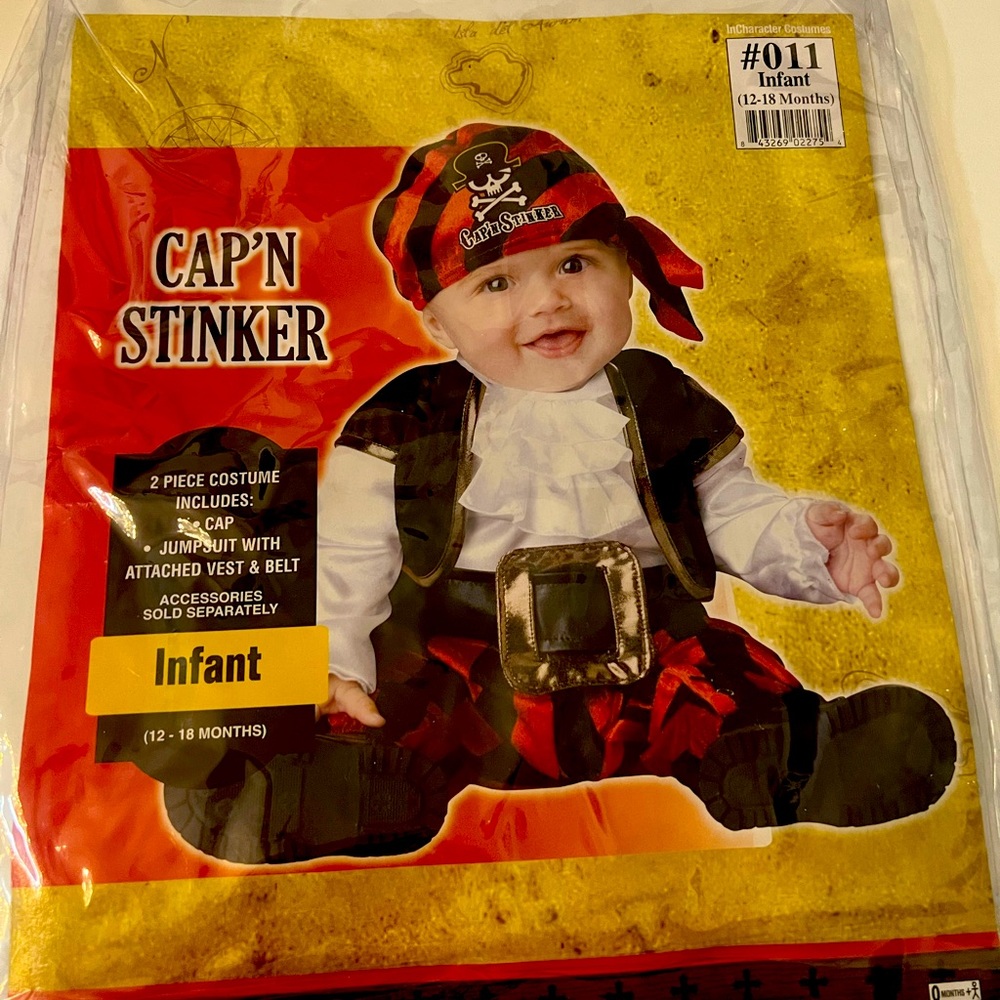 Pirate costume for 12-18 month old boy. Perfect condition.